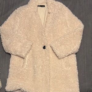 Zara Soft Cream Teddy Jacket